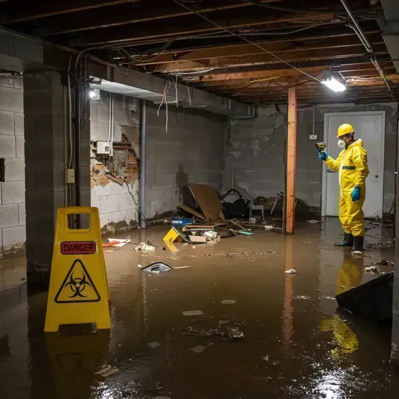 Flooded Basement Electrical Hazard in Moline Acres, MO Property