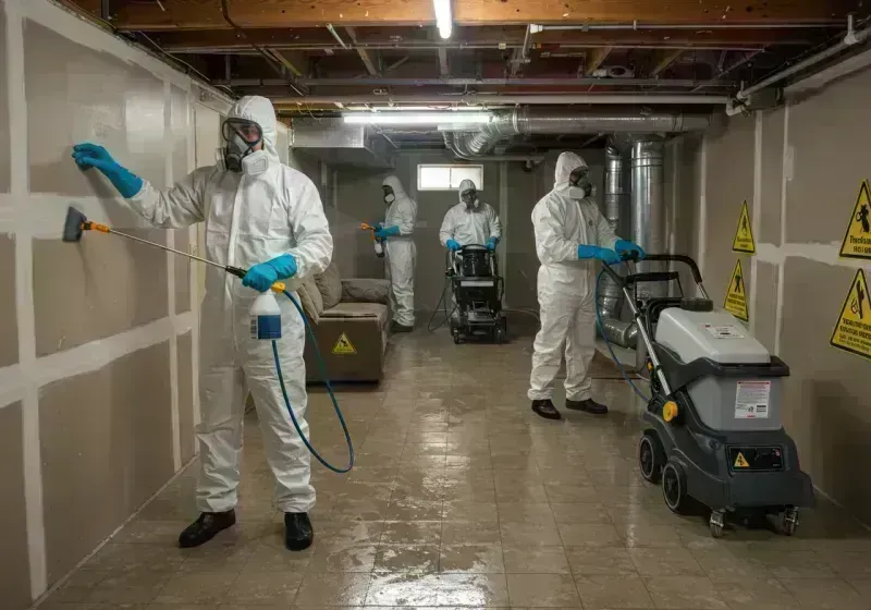 Basement Moisture Removal and Structural Drying process in Moline Acres, MO